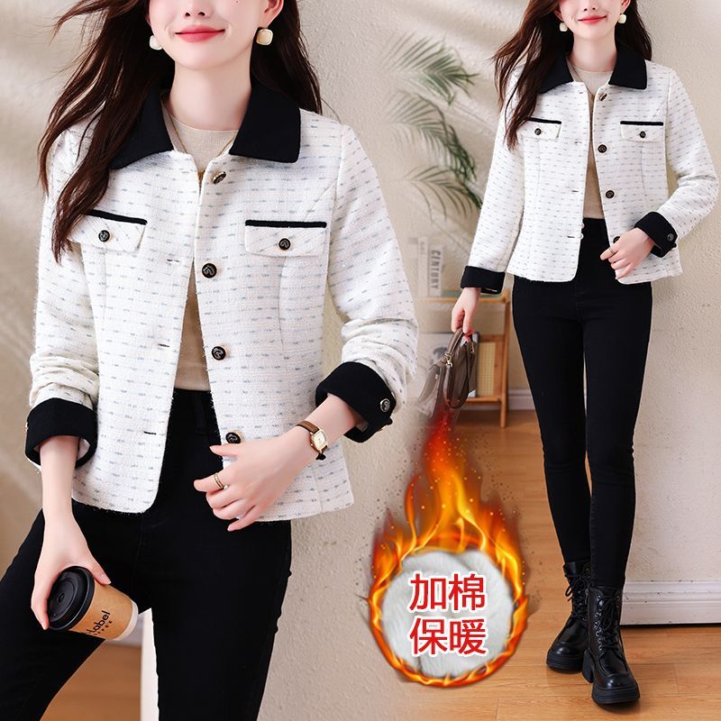 新款加厚短小个子毛呢外套