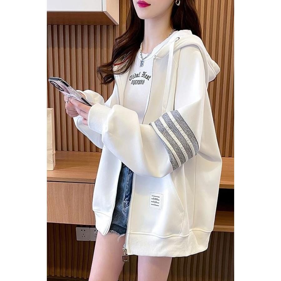 大码女装设计感小众连帽卫