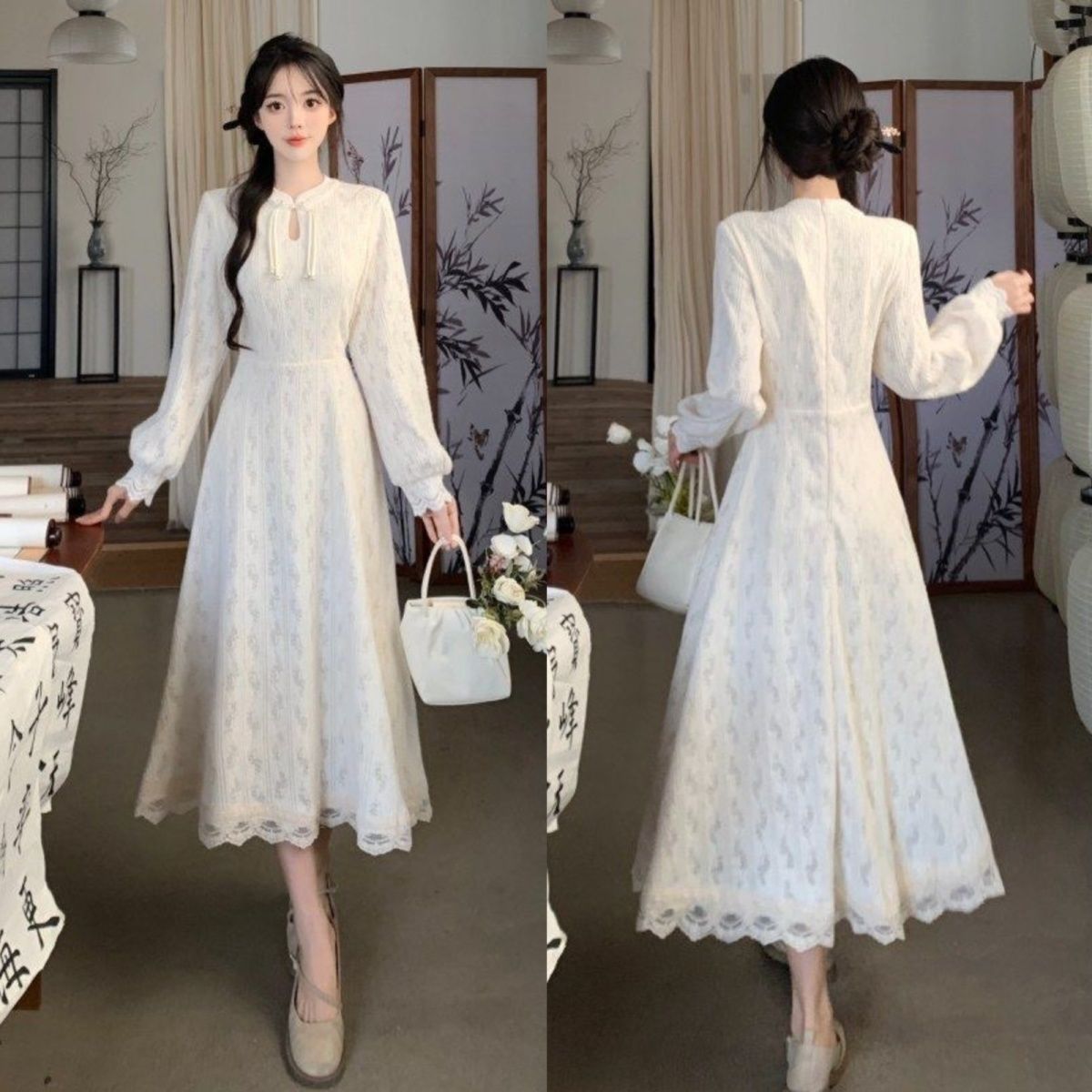 大码法式温柔风新中古旗袍