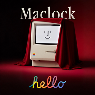 顽豹Maclock麦金塔复古表情闹钟起床专用电子桌面时钟创意科技感
