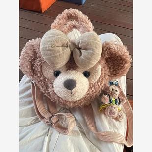 中号雪莉玫包包女迪士尼毛绒包包双肩玲娜贝儿可爱卡通手提斜挎包