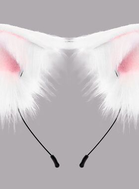 手作仿真Lolita头饰猫耳朵cosplay狐狸毛绒发卡发饰日系兽耳发箍