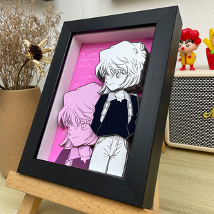 名侦探柯南周边全家福灰原哀小兰新一立体画手办送生日礼物摆件