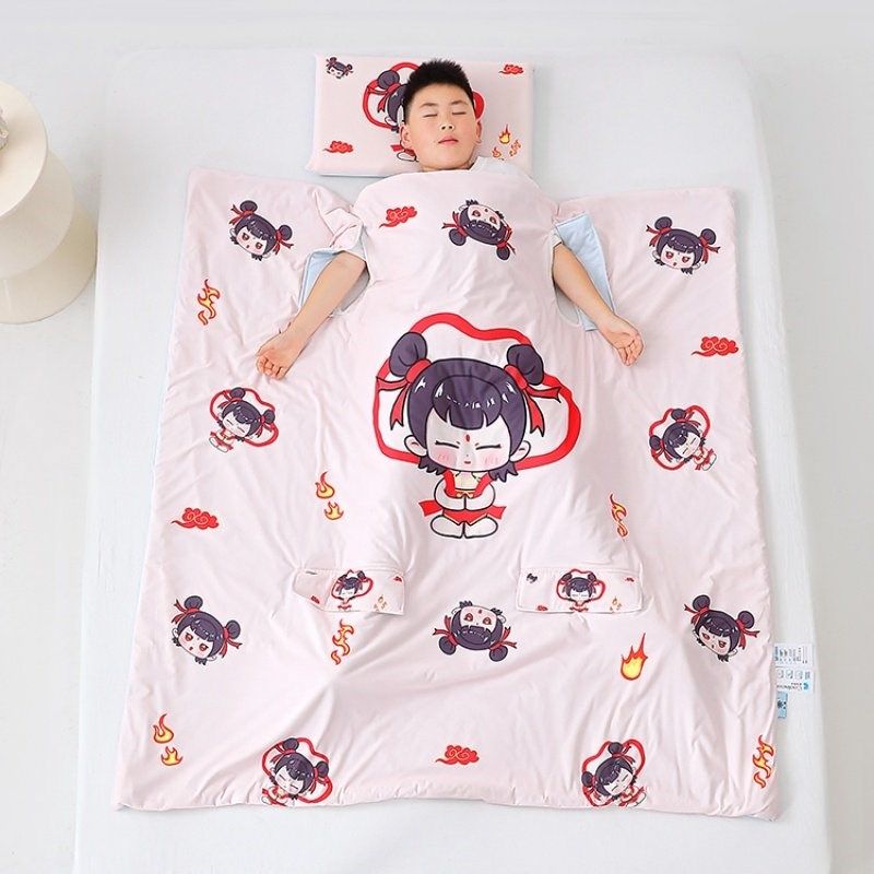 新款A类小凉皮蚕丝防踢被儿童凉感丝男女孩护肚夏被记忆枕两件套,床上用品,化纤被,淘宝优惠券,粉丝福利购,淘宝优惠卷