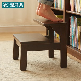 实木梯凳多功能脚踏凳餐厅凳子儿童吧台凳登高厨房脚凳加厚爬梯凳