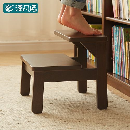 实木梯凳多功能脚踏凳餐厅凳子儿童吧台凳登高厨房脚凳加厚爬梯凳