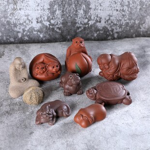 宜兴紫砂茶宠莲藕摆件茶杯垫茶盅底座茶手工仿真藕片壶杯托垫精品