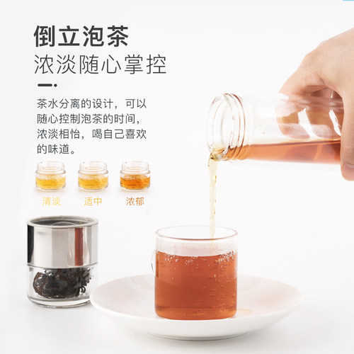 丹麦po茶水分离泡茶杯双层隔热玻璃杯女便携小容量随身杯花茶杯子