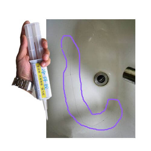 洗手盆裂缝修补i剂陶瓷洗脸盆补漏水洗手台裂纹防水修复瓷砖胶环