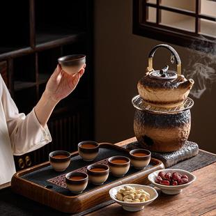 2024新款 家用围炉煮茶炭火炉套装 室内电陶炉户外露营烧水茶壶茶盘