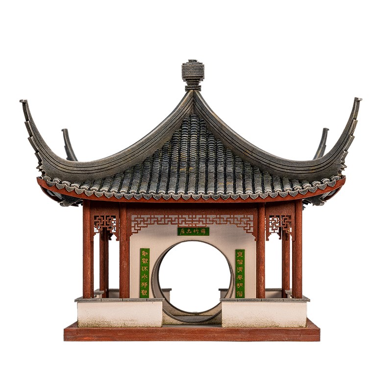 木上匠苏州拙政园古建筑木质成品摆件微景观国风庭院模型