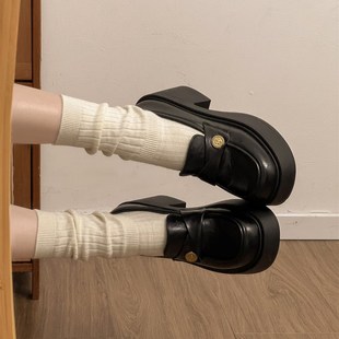 厚底鞋女小个子增高8cm乐福鞋百搭英伦风玛丽珍女鞋高跟JK小皮鞋