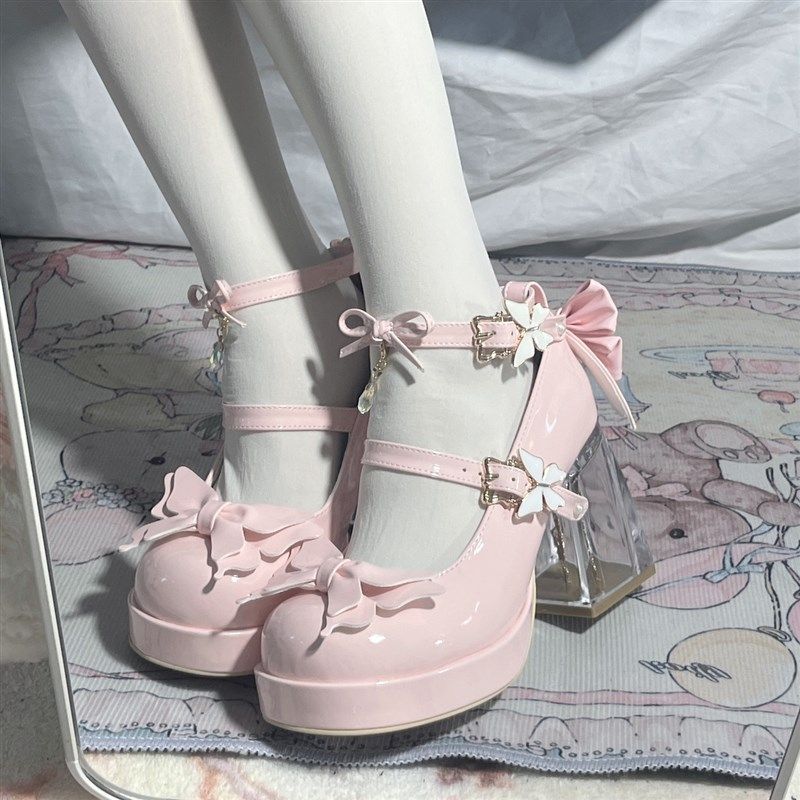 现货【蝶之吻】高跟防水台lolita鞋圆头公主风玛丽珍皮鞋lo鞋,女鞋,玛丽珍鞋,淘宝优惠券,粉丝福利购,淘宝优惠卷