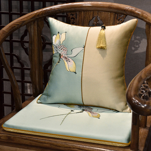 新中式刺绣古典椅垫家用四季防滑红木沙发坐垫套定制现代加厚垫子