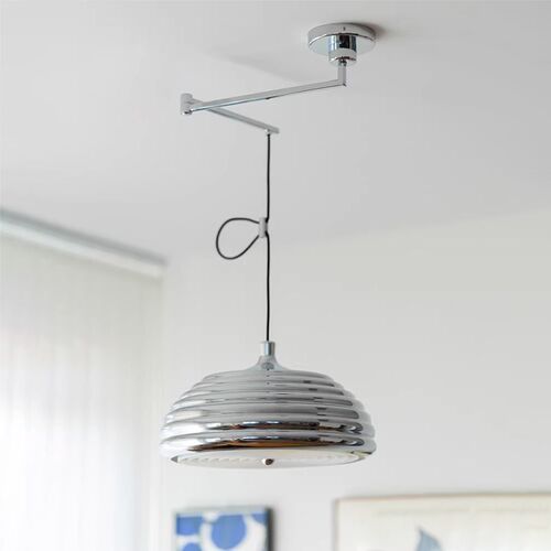 光轮吊灯法式包豪斯可移s位摇臂餐厅吧台客厅灯现代简约卧室书房