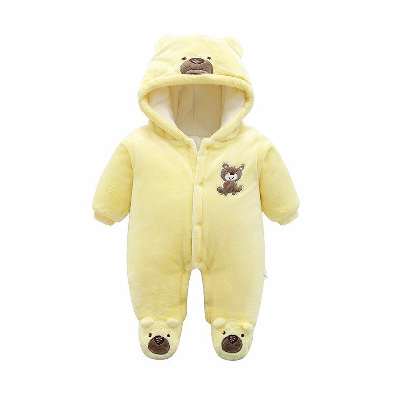 连体衣婴儿冬季加厚外穿包脚秋冬外出抱抱服连袜宝宝带脚冬装春秋
