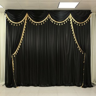 白事灵堂背景布丧事幕布黑白葬礼灵棚布幔装饰殡礼孝堂布置用品布