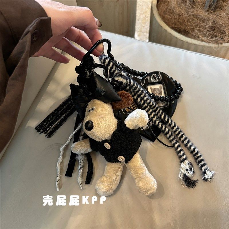 甜酷暗黑系可爱掌门狗公仔包包挂件韩系卡通书包装饰挂链