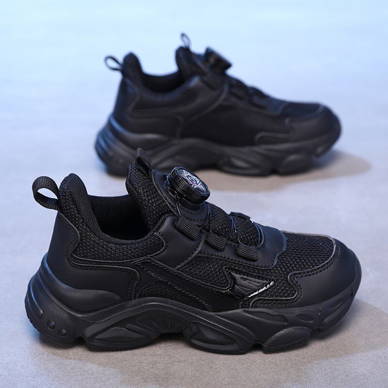 安氢云男童鞋子夏季儿童黑色运动老爹鞋男孩透气网面跑步小黑鞋