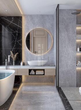 新款简一大理石瓷砖巴洛特灰墙砖大理石背景墙 客厅卫生间灰色防