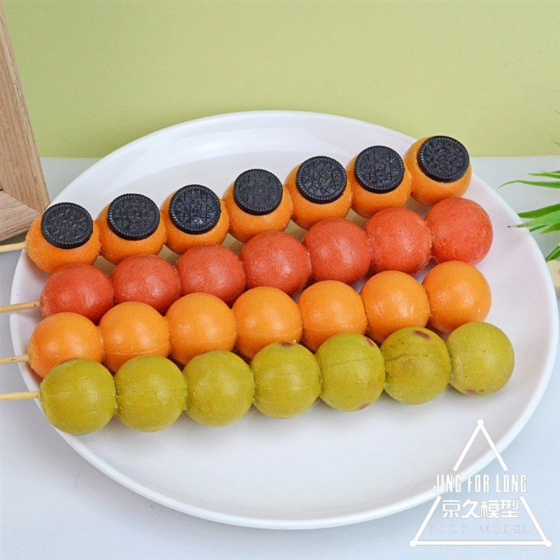 仿真鸡蛋仔串串模型多口味葫芦串夜市摆摊甜品展示道具拍摄定制