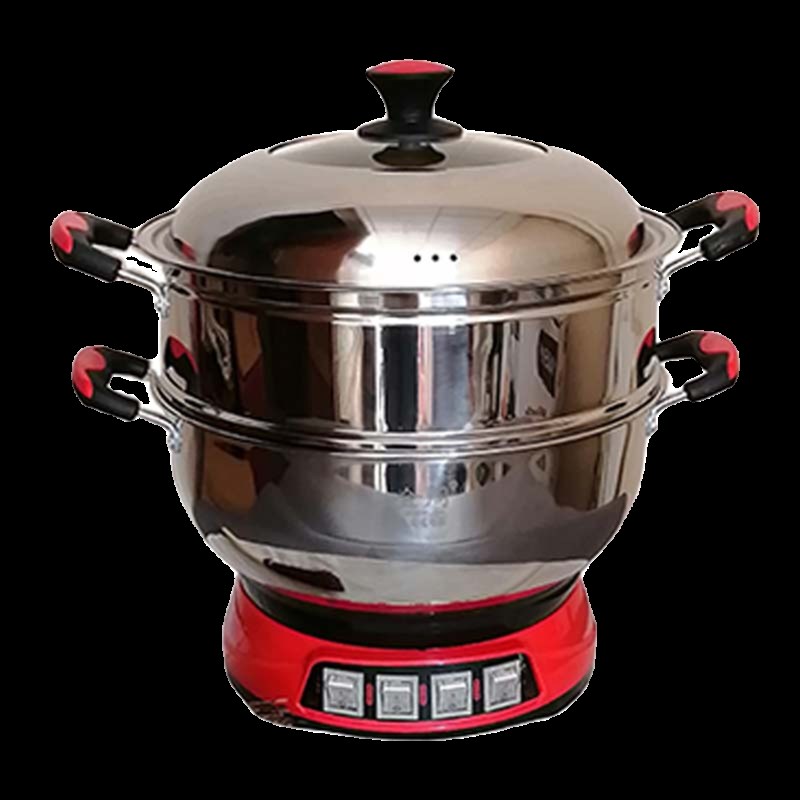 电炒锅电锅电火锅快煮锅电蒸锅竹子底笼屉电锅竹底电锅电饭锅