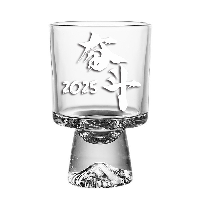 高颜值拿铁咖啡杯酸奶饮品杯节日礼物小众高脚甜品玻璃杯肖像雕刻