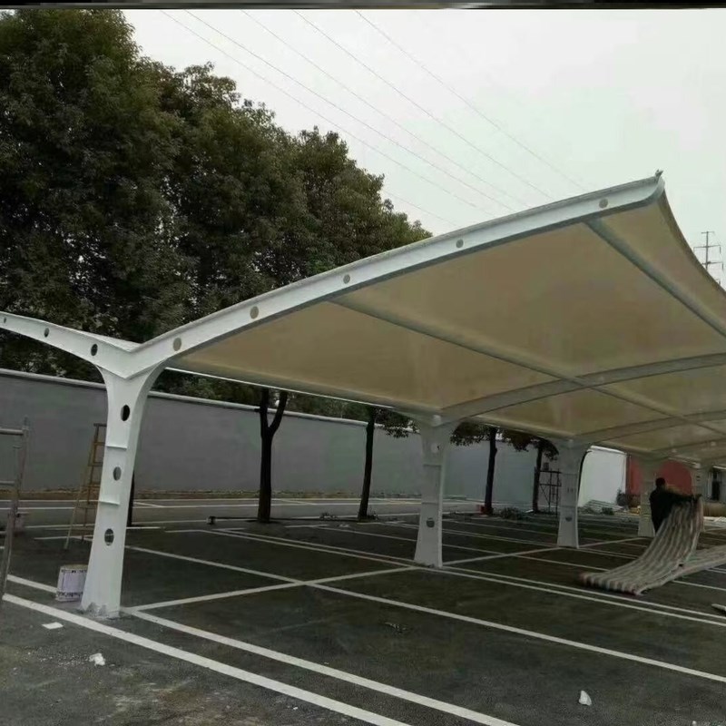 膜结构车棚遮阳汽车棚钢结构停车棚户外电动车防雨棚停车场遮阳棚