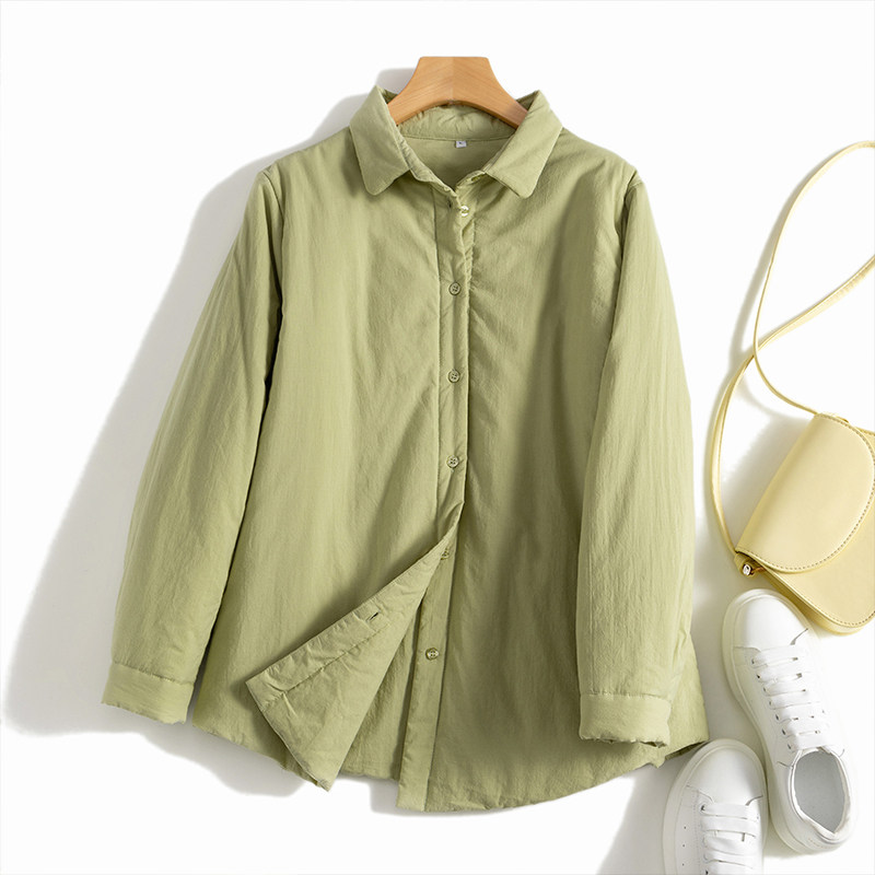 秋冬单穿内搭都可以!软糯加厚夹棉保H暖衬衫宽松显瘦小众衬衣女