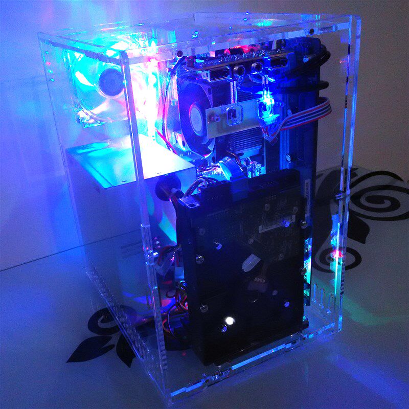 DIY亚克力有机玻璃全透明电脑x机箱 水晶主机箱个性立式MATX全封