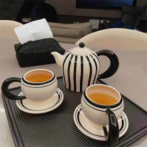 纯手工小众陶瓷水j杯套装家用客厅待客喝水杯子下午茶茶具茶壶套