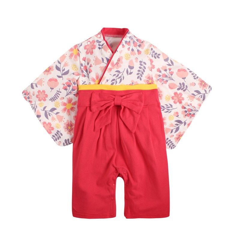 宝宝连体衣春秋 儿童女哈衣长袖周岁爬服新生婴幼儿日系和服