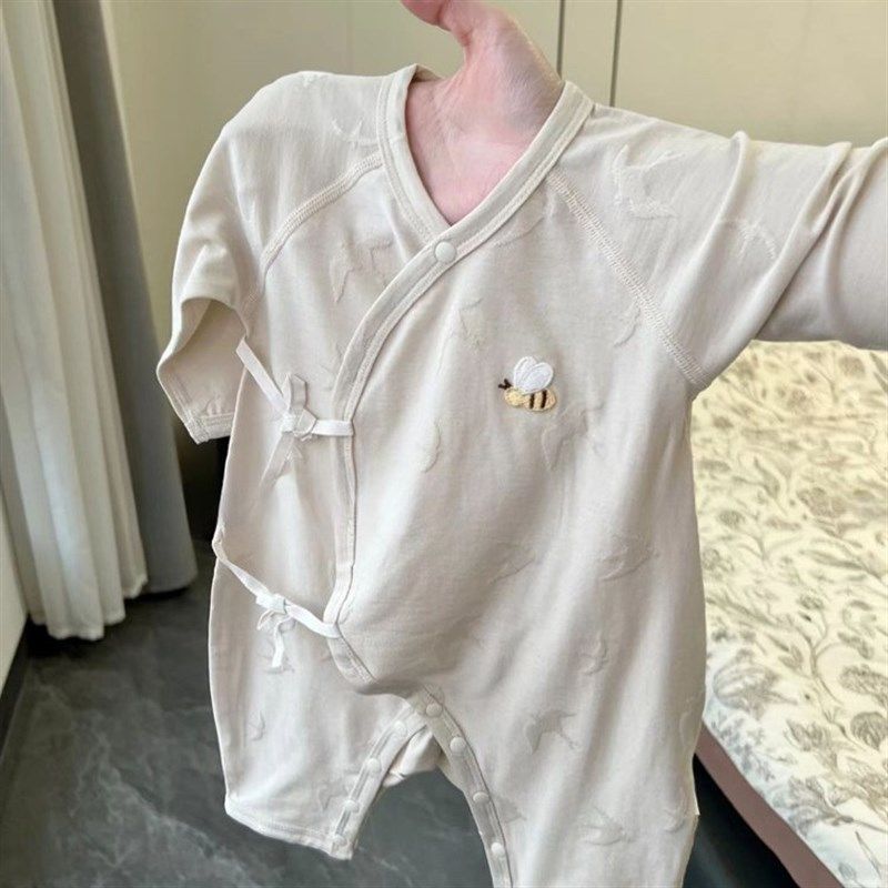婴儿连体衣夏季幼儿百天r爬服小月龄宝宝无骨哈衣新生儿空调服T恤