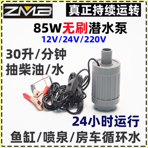 电动抽油泵无刷泵抽水泵12vw24v柴油泵水泵鱼缸循环抽水泵无刷静
