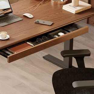 普格瑞司桌下实木抽屉式办公室电脑桌升降桌配件隐藏置物架收纳