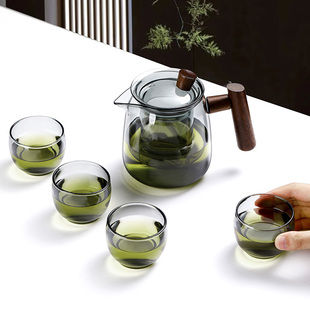 花茶泡茶 耐高温玻璃茶壶家用煮茶沏茶x器水壶单壶电陶炉茶具套装