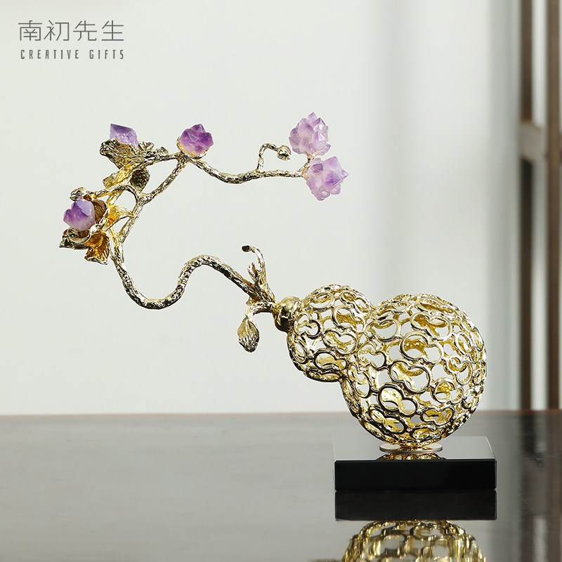 紫晶石葫芦客厅书房办公室乔迁业送礼