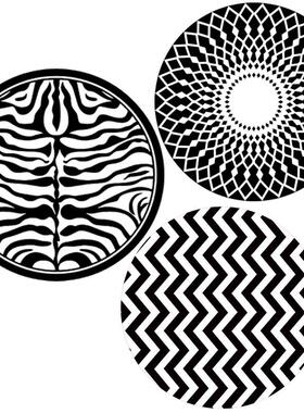 斯堪的纳维亚黑色和白色圆形地毯在美国无障碍豪华客厅咖啡桌毯子