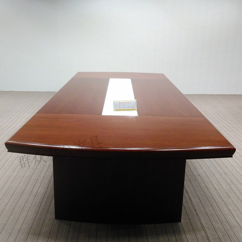 会议桌长桌实木皮办公室长方形桌子工作台员工洽谈广东油漆会议台