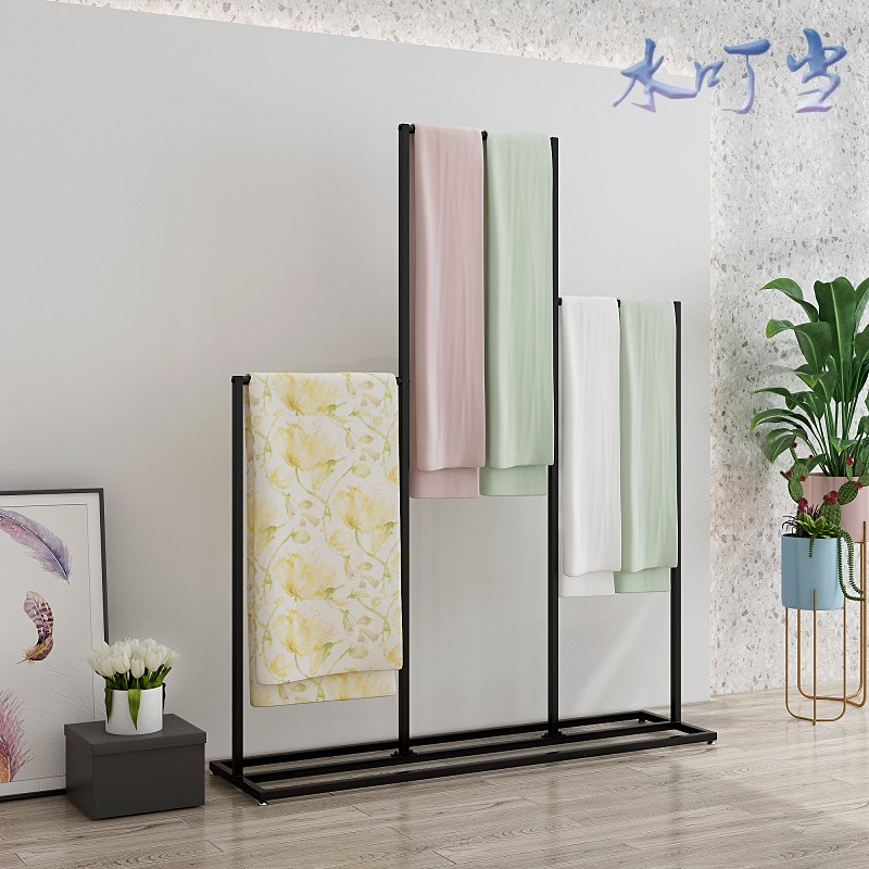 布料展示架丝巾围巾窗帘纺织挂架悬挂落地组合架子三角圆形定制架