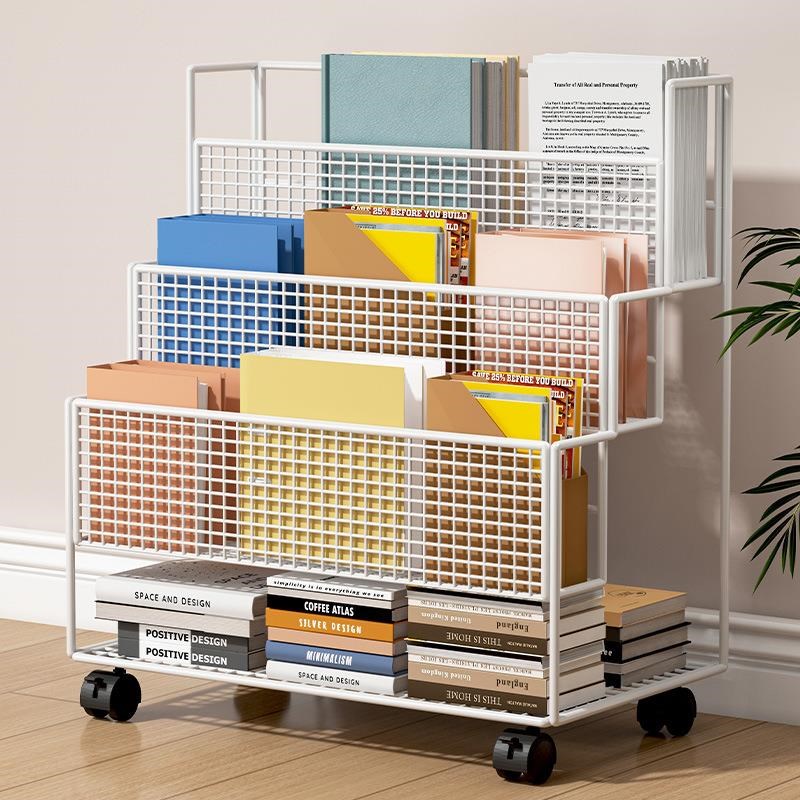 桌下书架置物架落地移动小推车书桌收纳学生教室宿舍多层简易书柜