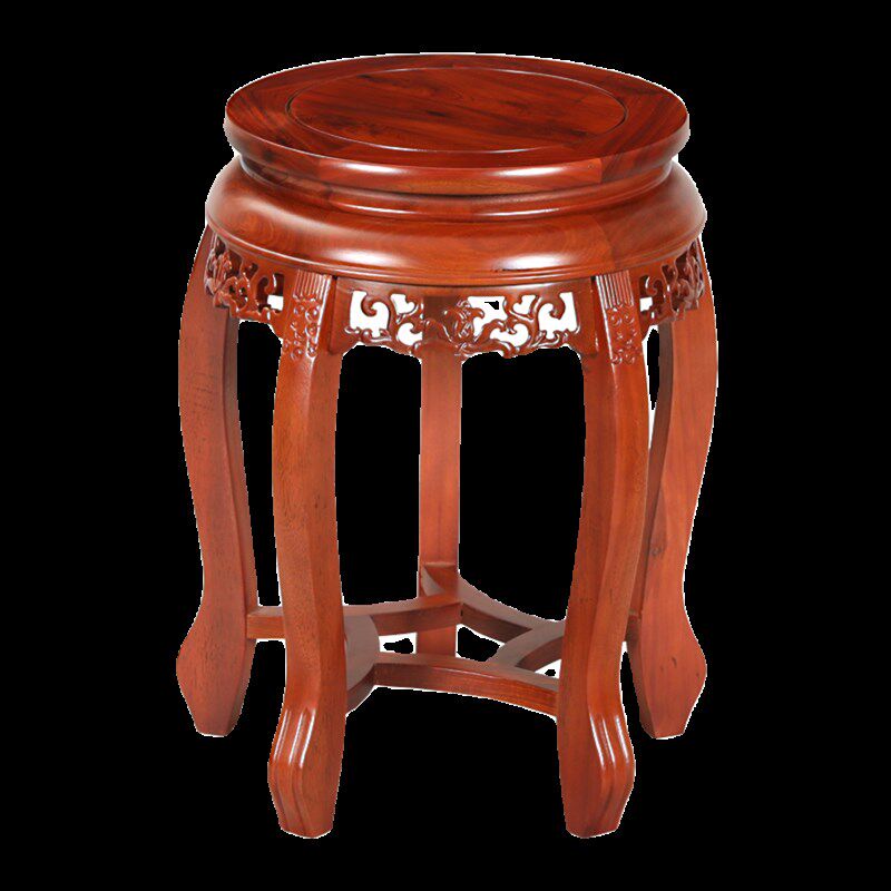 实木虎脚高脚圆瓷瓶青花缸酒坛底座瓷缸盆景鱼缸摆件底托榫卯圆架