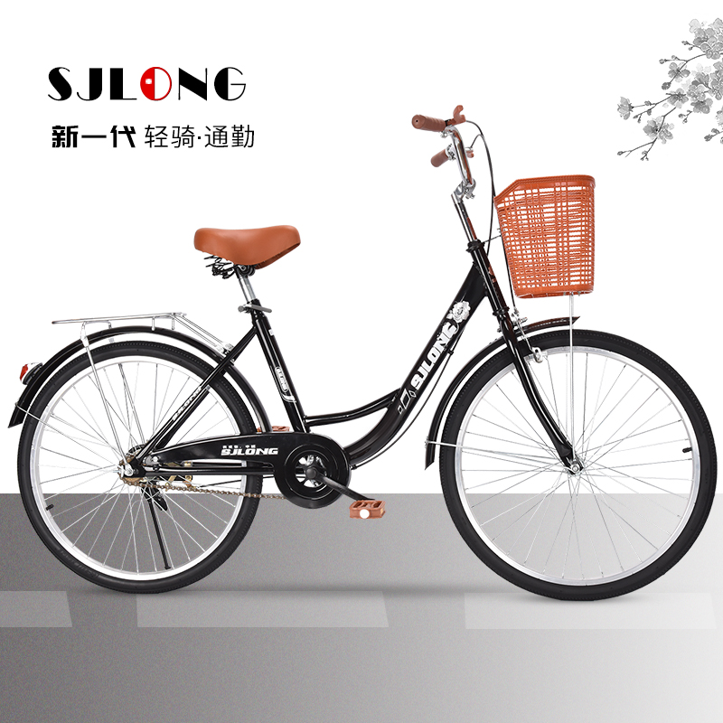 自行车女式成人轻便普通代步通勤车男女学生城市上班淑女折叠单车