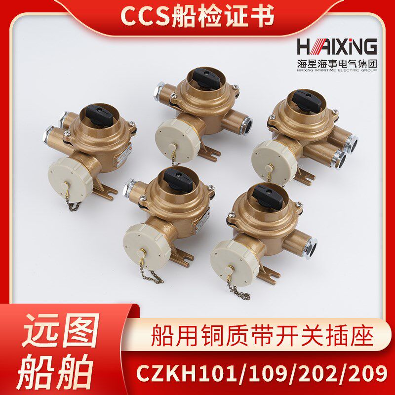 海星CCS船用水密铜质带开关插座CZKH201/202/101-2/3/W4/5金属16A