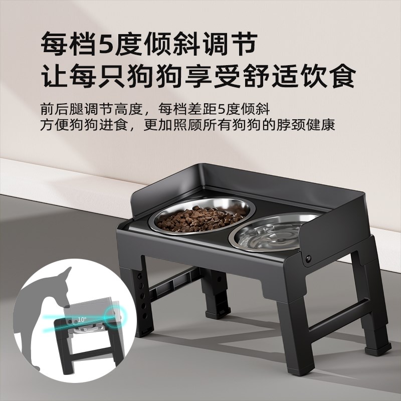狗碗狗食盆双碗大型犬防打翻护颈餐桌高脚金毛粮碗大号宠物碗饭盆