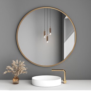 钢化浴室镜子卫生间厕所洗手盆上面的化妆镜壁挂椭圆形防水洗漱镜