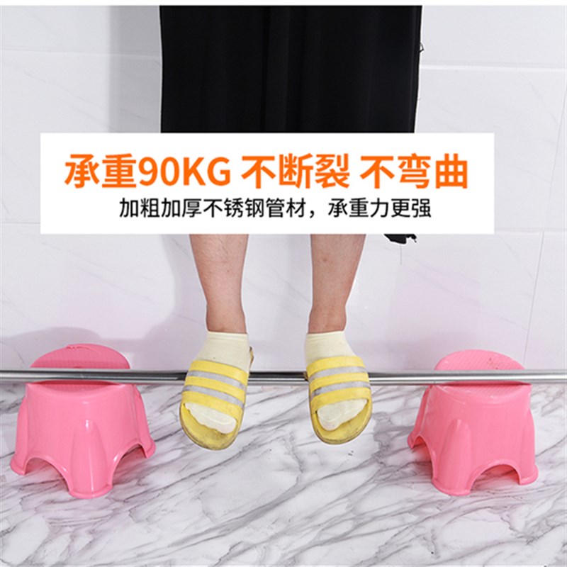 晾杆式衣单杆不锈钢晒衣架阳台固定式晾衣杆衣顶装支架晒杆吊座