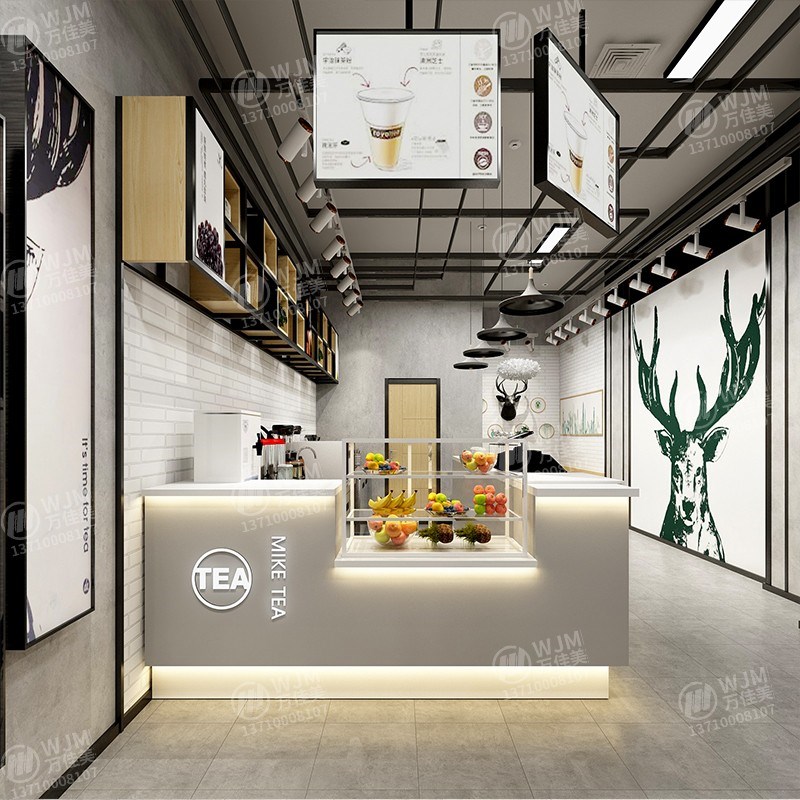 咖啡简约奶茶店吧台收银台甜品店水果店蛋糕店前台服装店转角定制