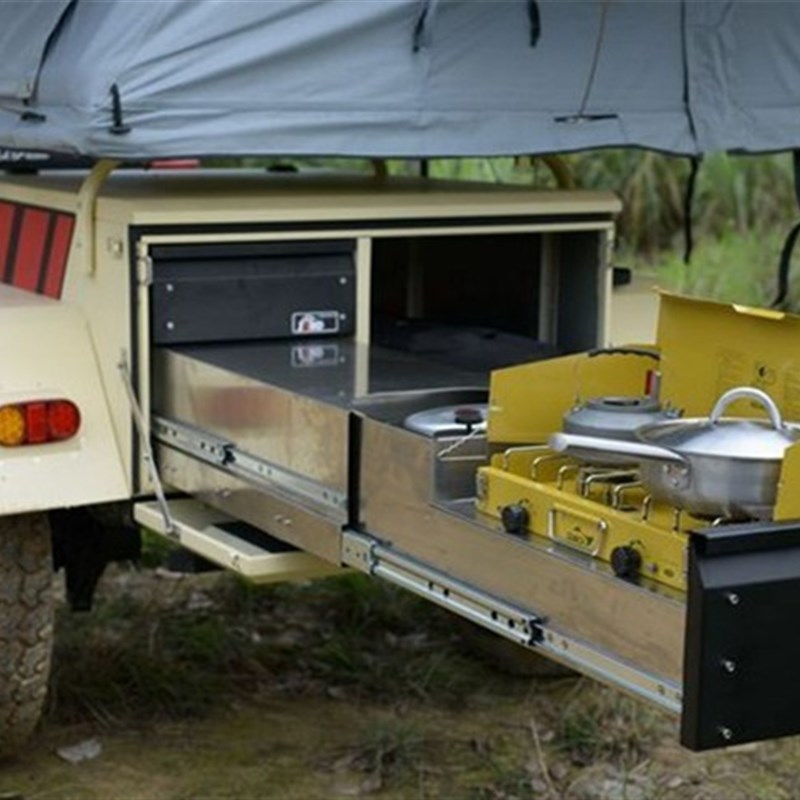 14寸53宽 带自锁 重型滑轨 工业改装车 货柜机柜导轨 35cm 三节轨