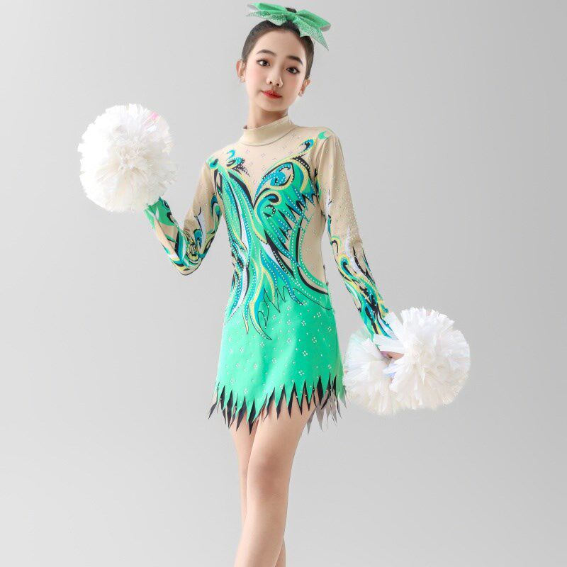 儿童艺术体操服装女竞技艺术比赛服专业啦啦队比赛服健美操比赛服